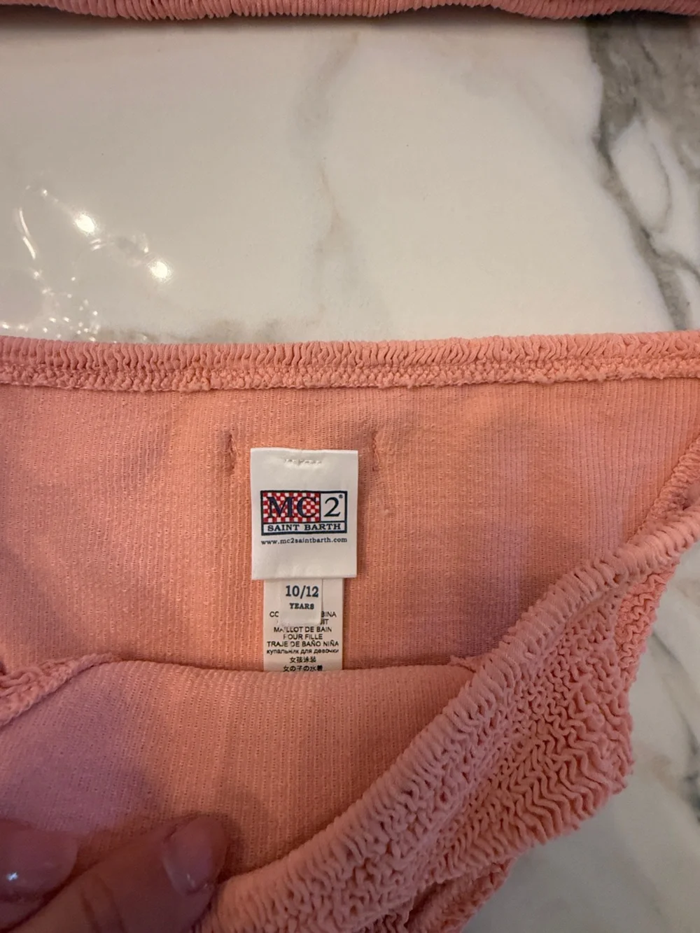 MC2 Saint Barth Coral Pink Textured Kids Bikini